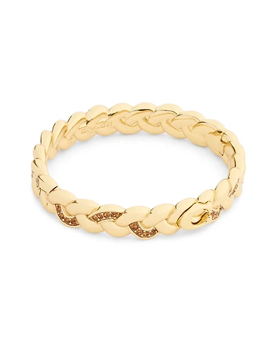 Coach Faux Stone Signature C Braided Bangle Bracelet
