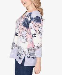 Ruby Rd. Plus Mediterranean Scenic Print Cotton Top