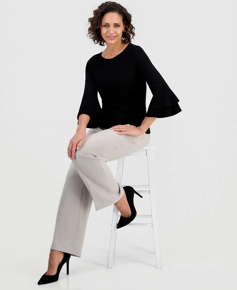 Kasper Petite Double-Flare-Sleeve Pullover Sweater