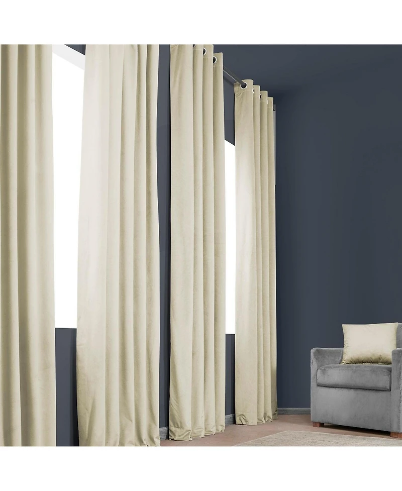 Half Price Drapes Grommet Heritage Plush Velvet Room Darkening Curtain