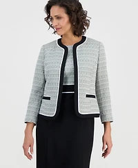 Kasper Women's Open-Front Tweed Blazer