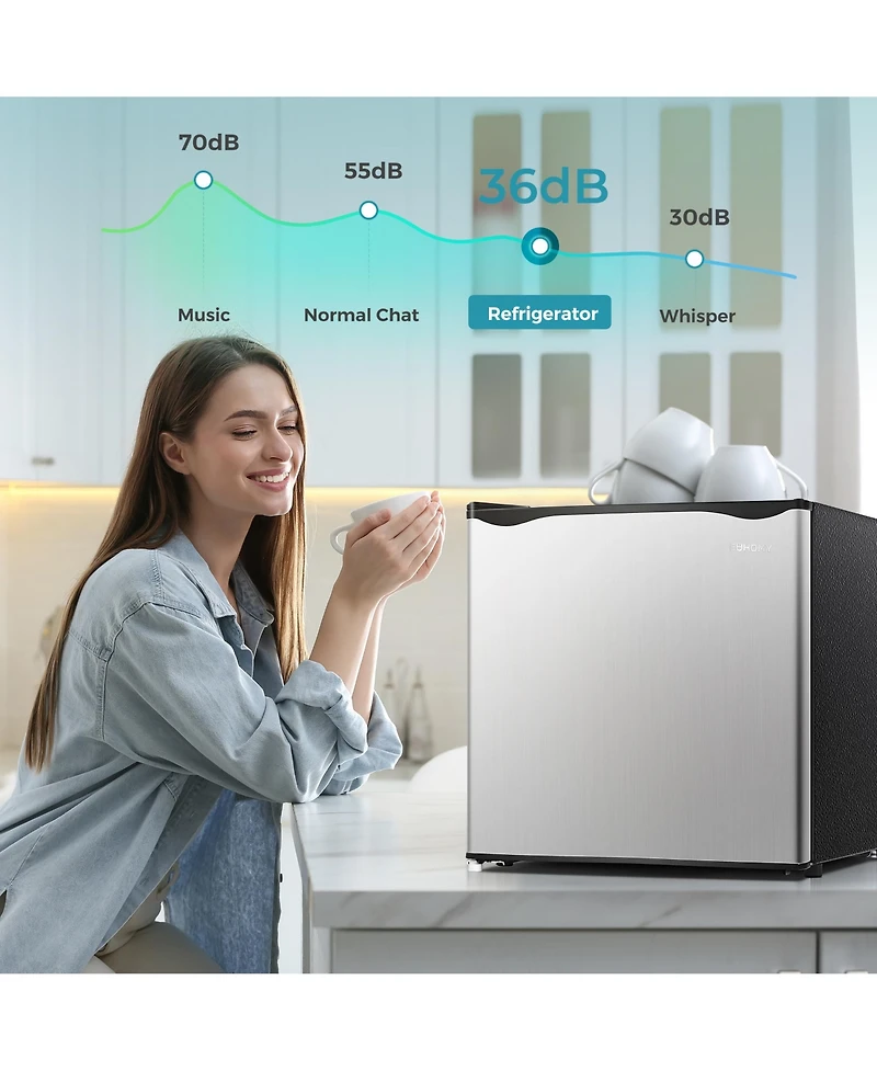 Euhomy 1.6 Cu.Ft Single Door Mini Fridge with Freezer