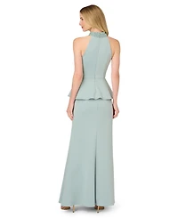 Adrianna Papell Women's Beaded Halter Neck Dress