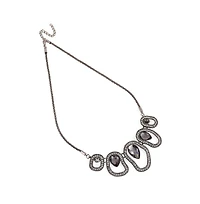 Sohi Women's The Teardrop-Halo Collar Necklace - Space Grey