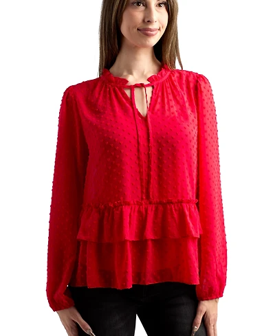 Bcx Junior's Heart Clip Long-Sleeve Top