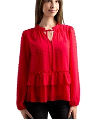 Bcx Junior's Heart Clip Long-Sleeve Top