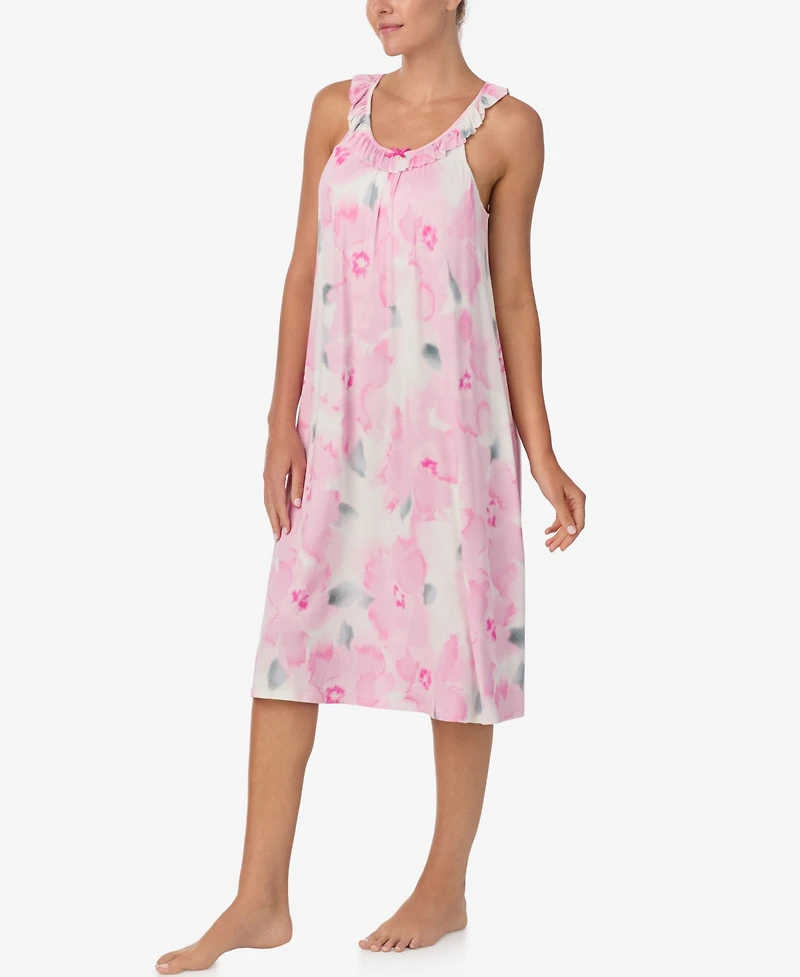 Ellen Tracy Women's Scoop Neck Midi Gown