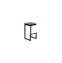 Porter Designs Cube Solid Wood & Metal Bar Stool, Brown (Set of 2