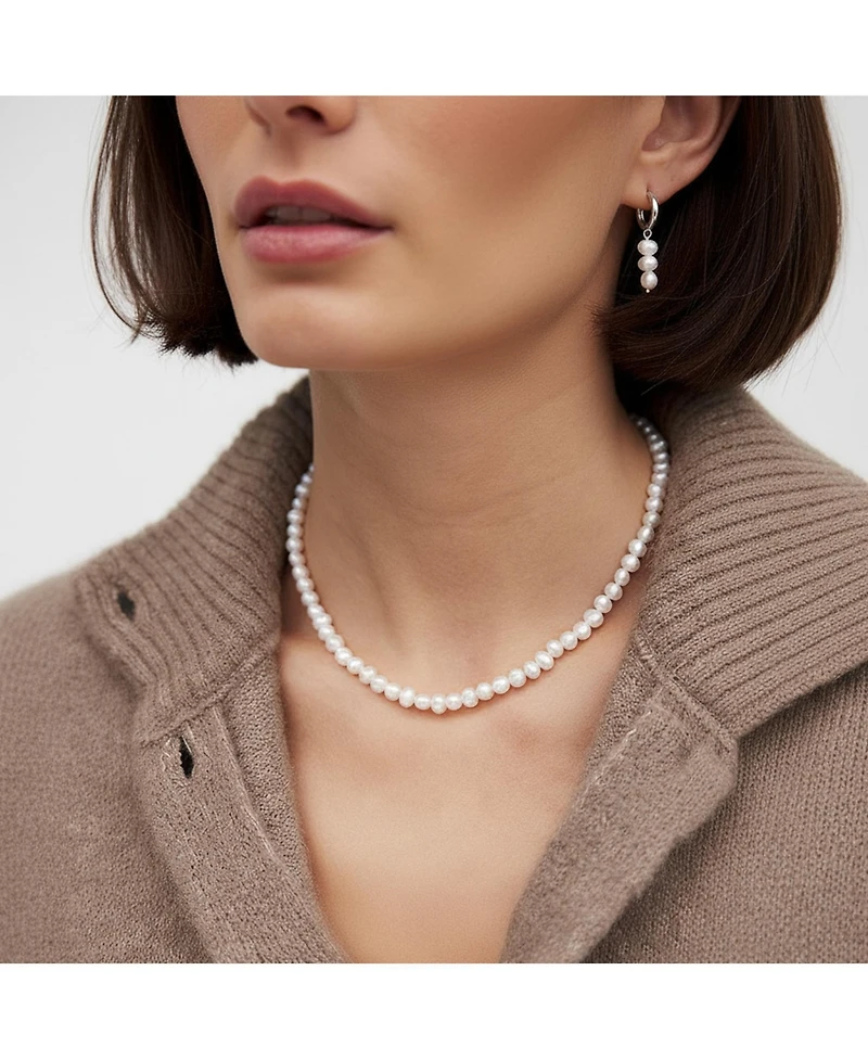 Joey Baby Freshwater Pearl Drop Hoop Earrings