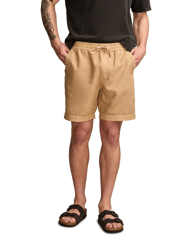 Lucky Brand Men's 7 Inch Linen Pull On Shorts