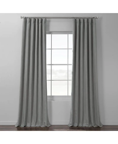 Half Price Drapes Textured Italian Faux Linen Hotel Blackout Curtain
