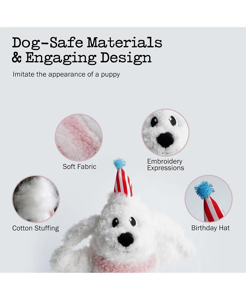 Fuzzwoof Birthday Cake Dog Toy, Dancing with Echo Function Feature, Singing Birthday Songs, Interactive Dog Toys, Plush Stuffed Puppy Toy