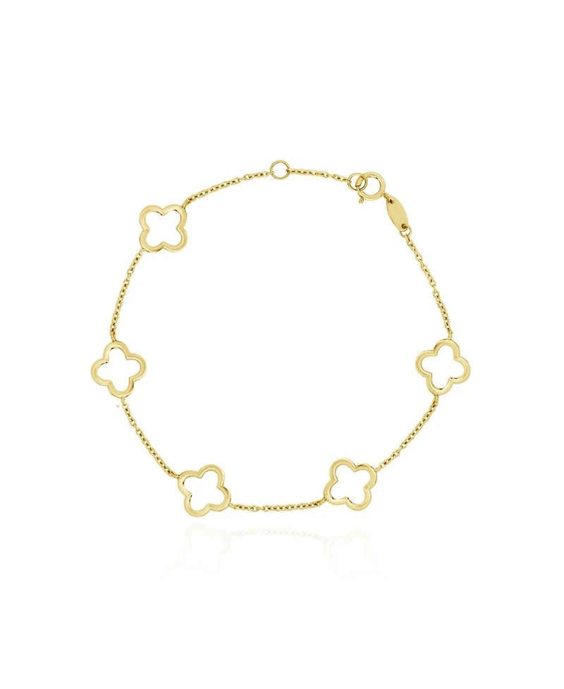 The Lovery Small Gold Open Clover Bracelet 14K Gold