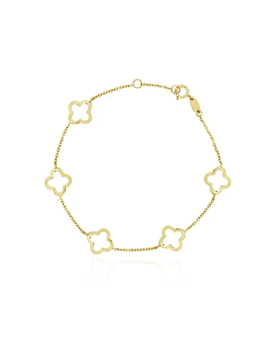 The Lovery Small Gold Open Clover Bracelet 14K Gold