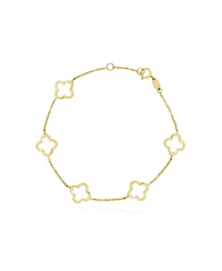 The Lovery Small Gold Open Clover Bracelet 14K Gold