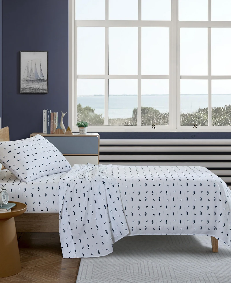 Nautica Caspian Whales Microfiber 4-Pc. Sheet Set