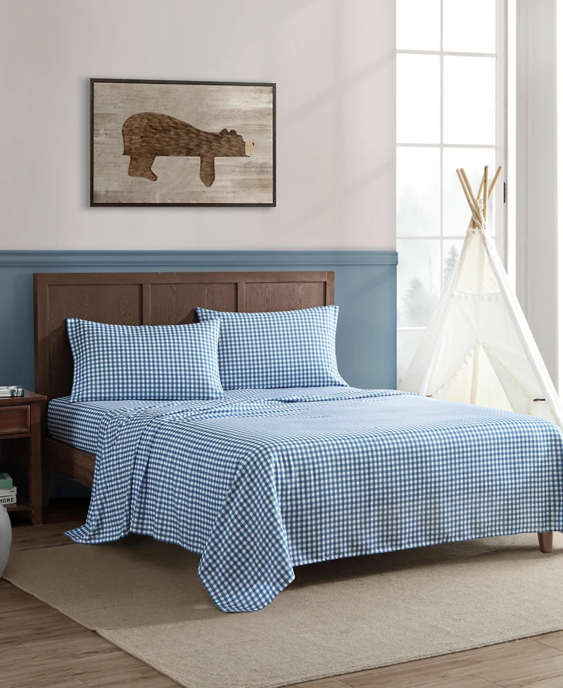 Eddie Bauer Preston Check Microfiber -Pc. Sheet Set