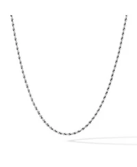 Vincero Rope Necklace 3mm Silver 21 X22 Without Engraving