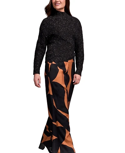 Tribal Women's Mock Neck Drop Shoulder Sweater