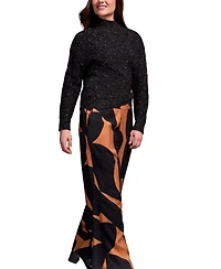 Tribal Women's Mock Neck Drop Shoulder Sweater