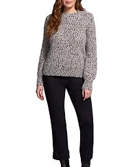 Tribal Women's Novelty Mix Long-Sleeve Mock Neck Sweater