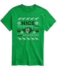 Airwaves Men's Star Wars Christmas Nice Yoda Short-Sleeve Graphic T-Shirt