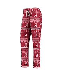 Concepts Sport Women's 2-Piece Crimson Alabama Tide Holiday Long Sleeve Top and Pants Sleep Set