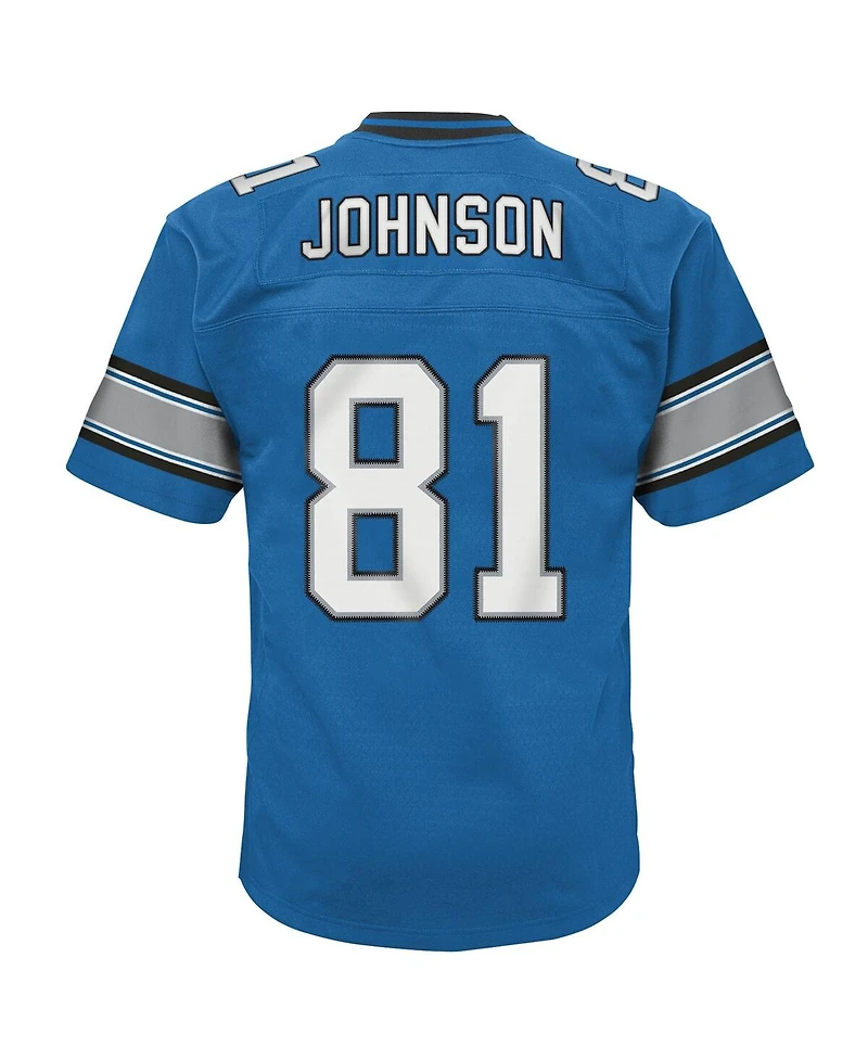 Mitchell & Ness Big Boys and Girls Calvin Johnson Blue Detroit Lions Legacy Replica Jersey