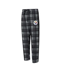 Concepts Sport Men's 2-Piece Black/Gray Pittsburgh Steelers Regulate Long Sleeve T-Shirt and Plaid Pant Set