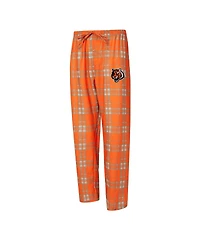Concepts Sport Men's 2-Piece Orange/Gray Cincinnati Bengals Regulate Long Sleeve T-Shirt and Plaid Pant Set