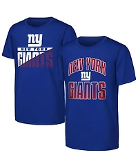 Outerstuff Big Boys and Girls 2-Pack Royal New York Giants Never Quit T-Shirt Set