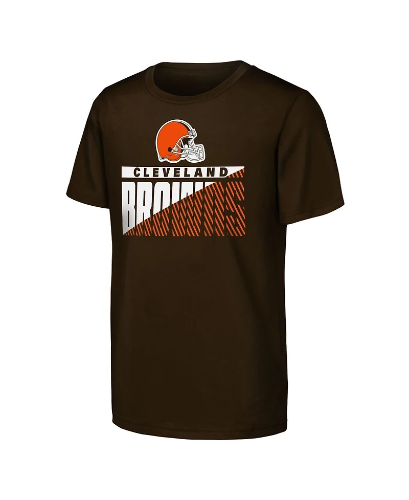 Outerstuff Big Boys and Girls 2-Pack Brown Cleveland Browns Never Quit T-Shirt Set