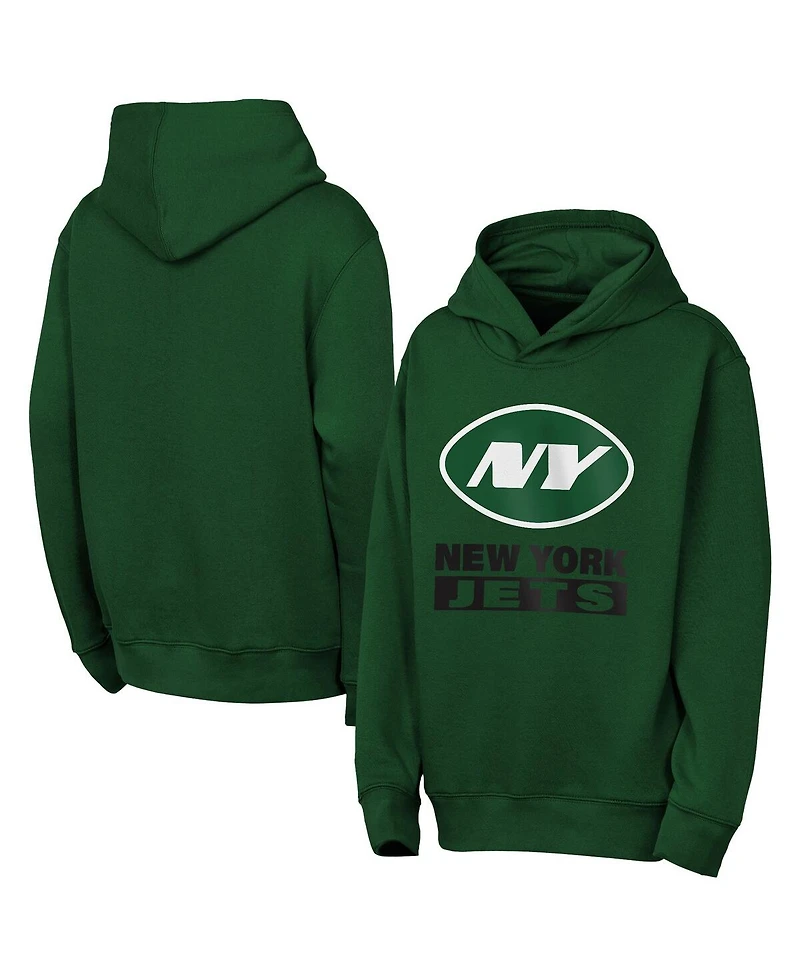Outerstuff Big Boys and Girls Green New York Jets Back to Basics Hoodie