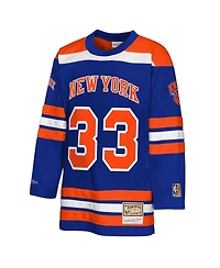 Mitchell & Ness Big Boys and Girls Patrick Ewing Blue New York Knicks Maxxed Out 2.0 Fashion Hockey Jersey