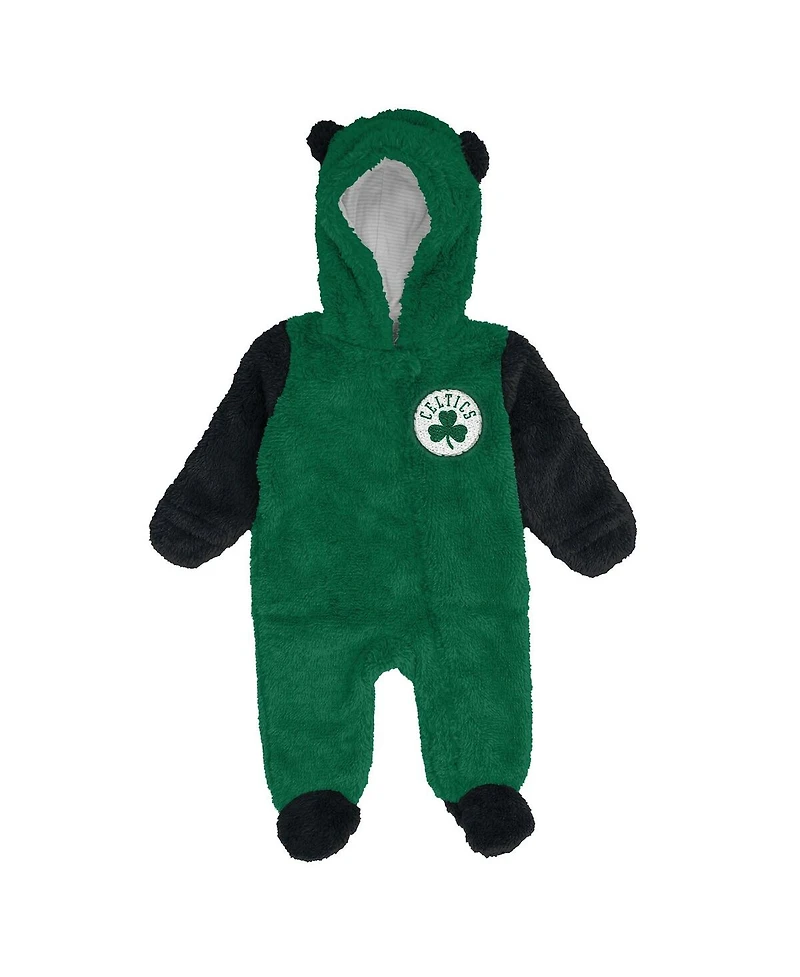 Outerstuff Baby Boys and Girls Kelly Green Boston Celtics Stay Napping Fleece Bunting Full-Zip Hooded Sleeper