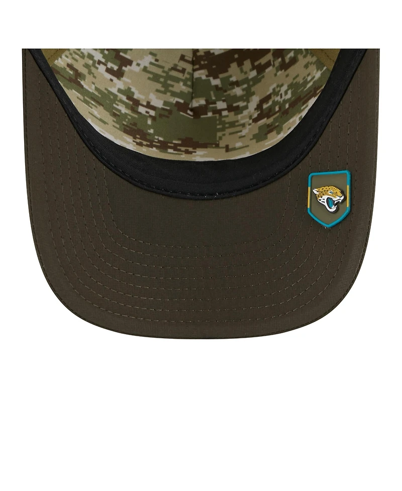 New Era Men's Green Jacksonville Jaguars 2025 Salute to Service 9FORTY A-Frame M-Crown Adjustable Hat
