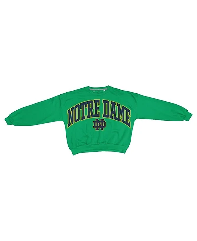 Pressbox Women's Green Notre Dame Fighting Irish Oversized Janice Waist-Length Sweatshirt