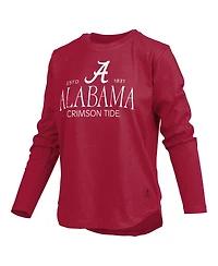 Pressbox Women's Crimson Alabama Crimson Tide Silver on Long Sleeve T-Shirt