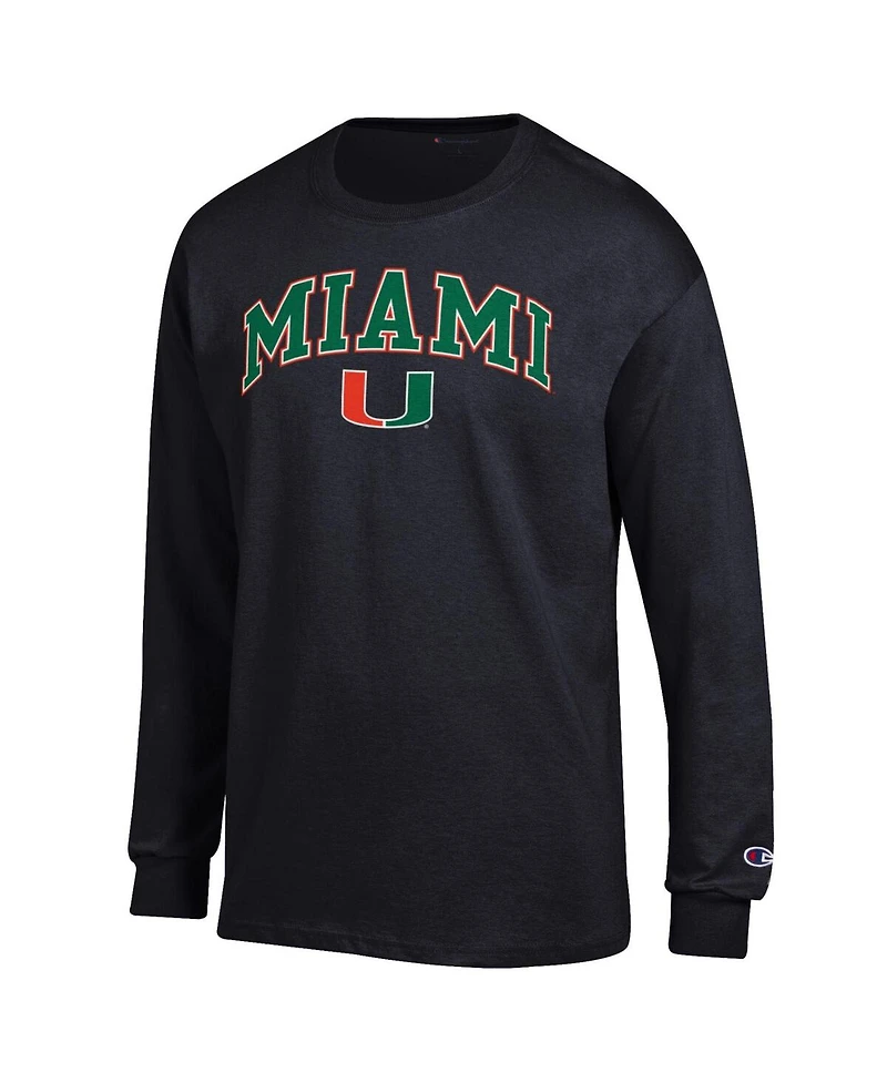 Champion Men's  Miami Hurricanes Arch Over Logo Long Sleeve T-Shirt