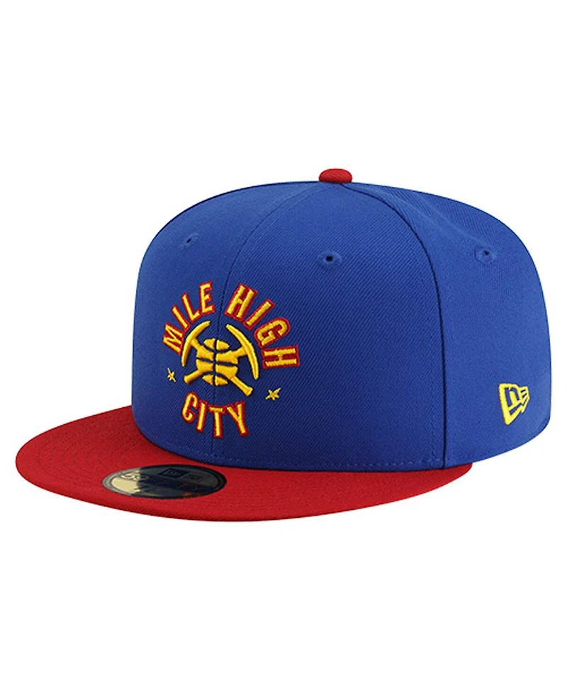 New Era Men's Blue Denver Nuggets Statement Edition Jersey Hook 59Fifty Fitted Hat