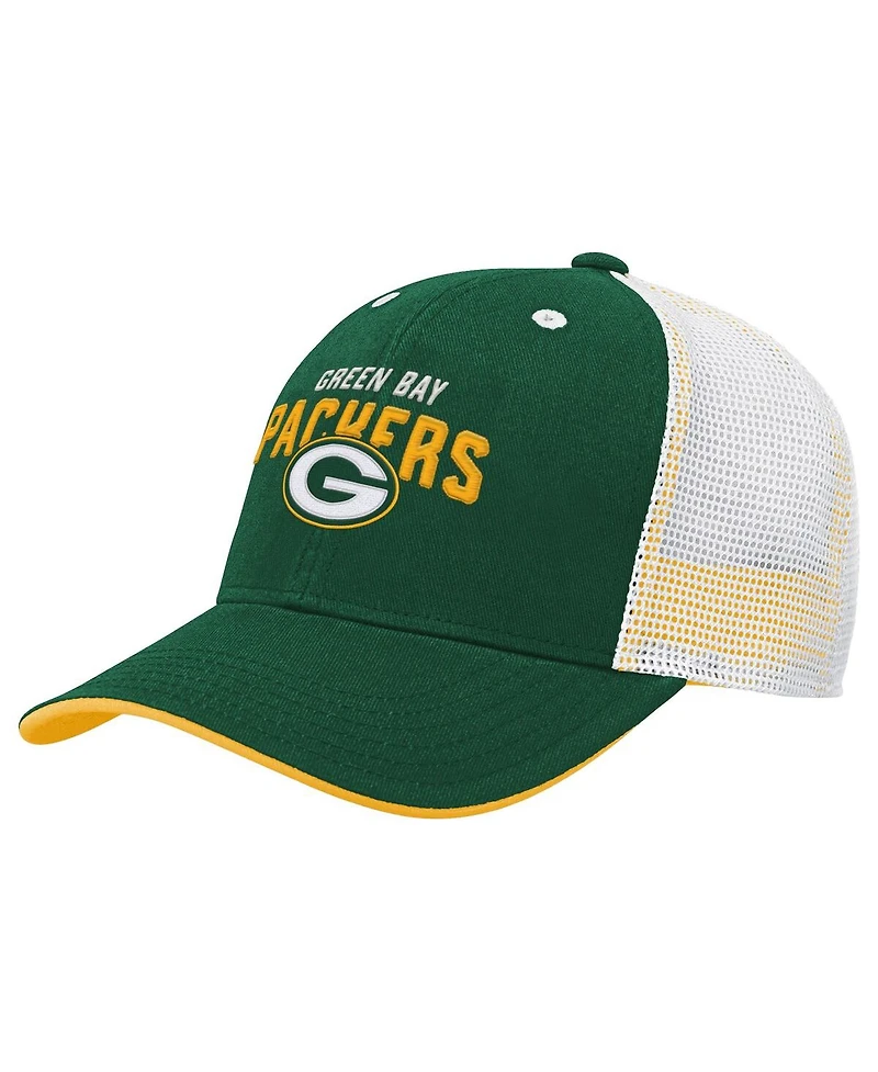 Outerstuff Big Boys and Girls Green Bay Packers Core Lockup Trucker Adjustable Hat