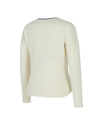 Concepts Sport Women's 2-Piece Cream Dallas Mavericks Kaki Hacci Knit Long Sleeve Top and Shorts Set