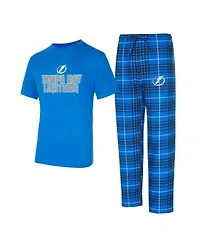 Concepts Sport Men's 2-Piece Blue/Black Tampa Bay Lightning Vector Top and Pants Sleep Set