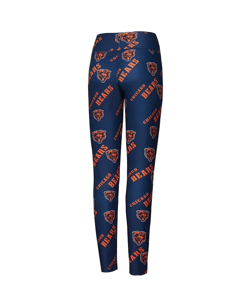Concepts Sport Women's Navy Chicago Bears Breakthrough Allover Print Knit Sleep Leggings