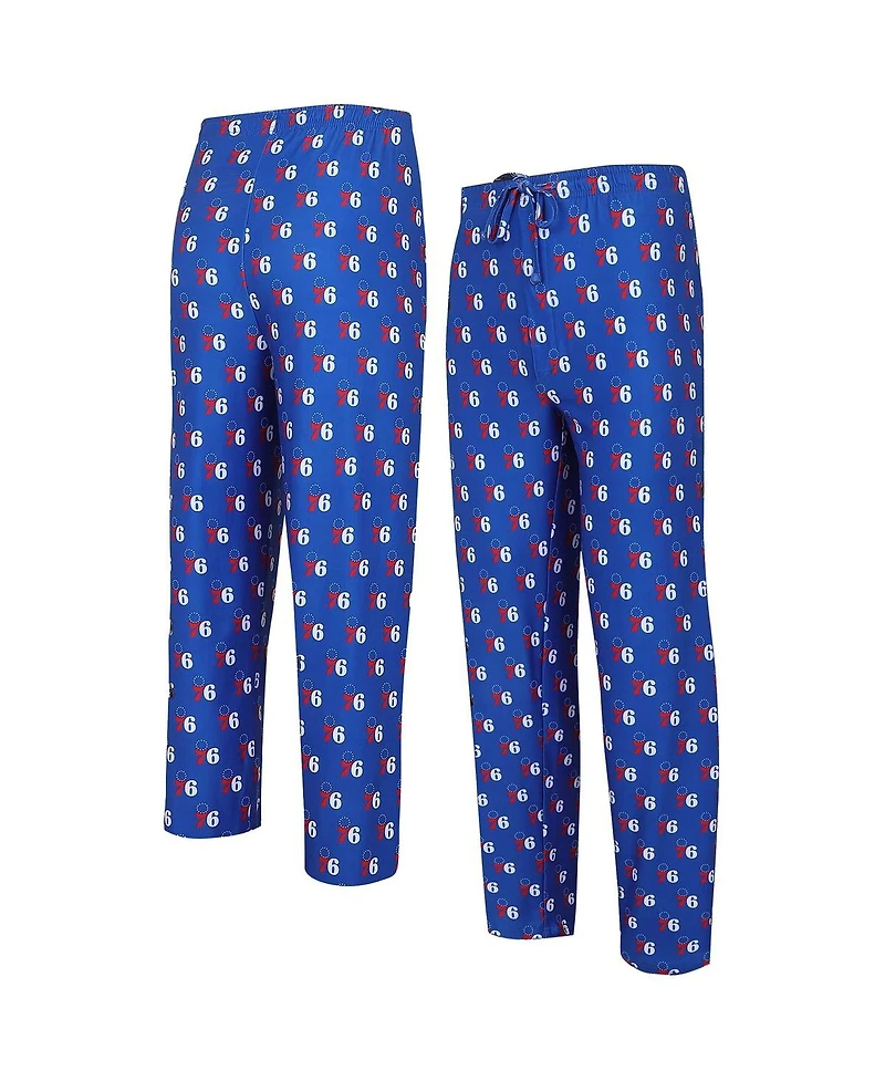 Concepts Sport Men's Royal Philadelphia 76ers Gauge Allover Print Pants