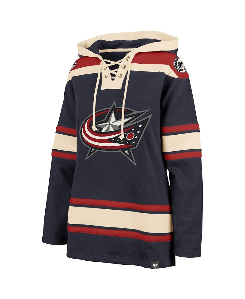 '47 Brand Women's Navy Columbus Blue Jackets Superior Lacer Pullover Hoodie