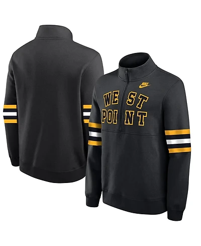 Nike Men's Black Army Knights West Point Classic Collection Club Fleece Half-Zip Pullover Hoodie
