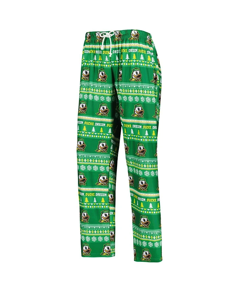 Concepts Sport Women's 2-Piece Green Oregon Ducks Holiday Long Sleeve Top and Pants Sleep Set