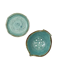 Uncommon Goods Bluebird Berry Bowl With Drainage Dish