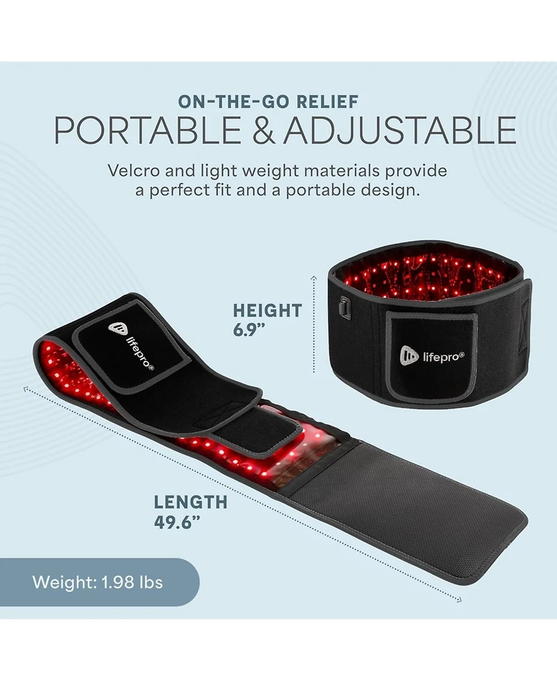LifePro Red Light Therapy Belt – Near Infrared & Red Light for Muscle Relaxation, Inflammation & Circulation